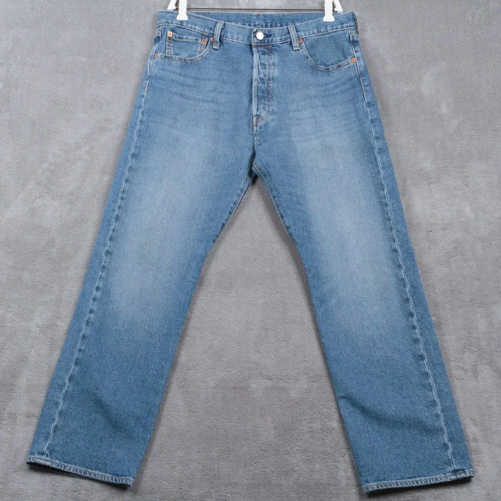 LEVIS 501 93 Premium Straight Leg Button Fly Denim Jeans Blue Sz 34x29
